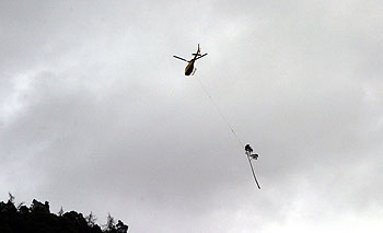 Helikopterfällung - Arbeitsverfahren 1